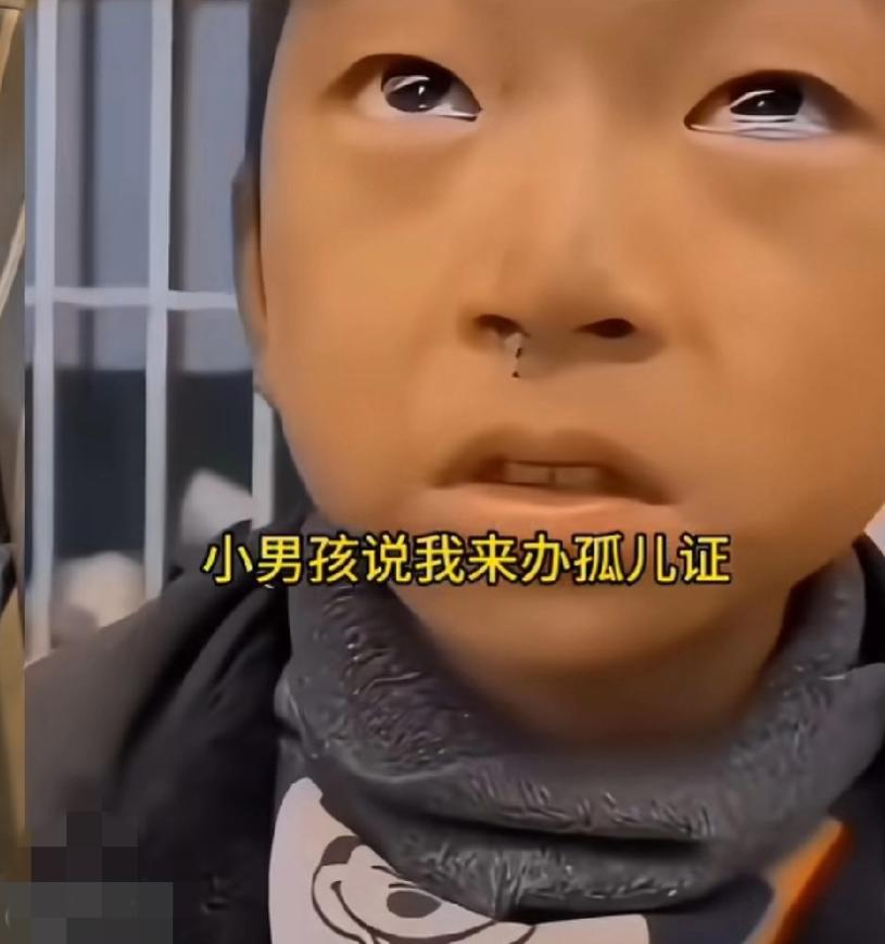 八岁男孩独自到民政局办“孤儿证”那个无助的眼神，瘦小的身材，让人无比的心痛后