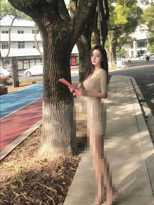 学校操场上看到的，不知道是学姐还是老师，傻傻分不清了
