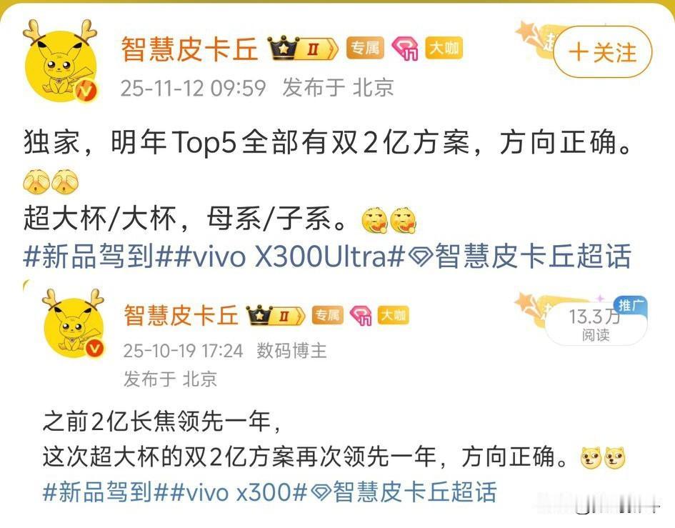 明年五大厂商都会上双两亿方案[滑稽笑]除了Ultra，Pro也会上[思考]当然还有