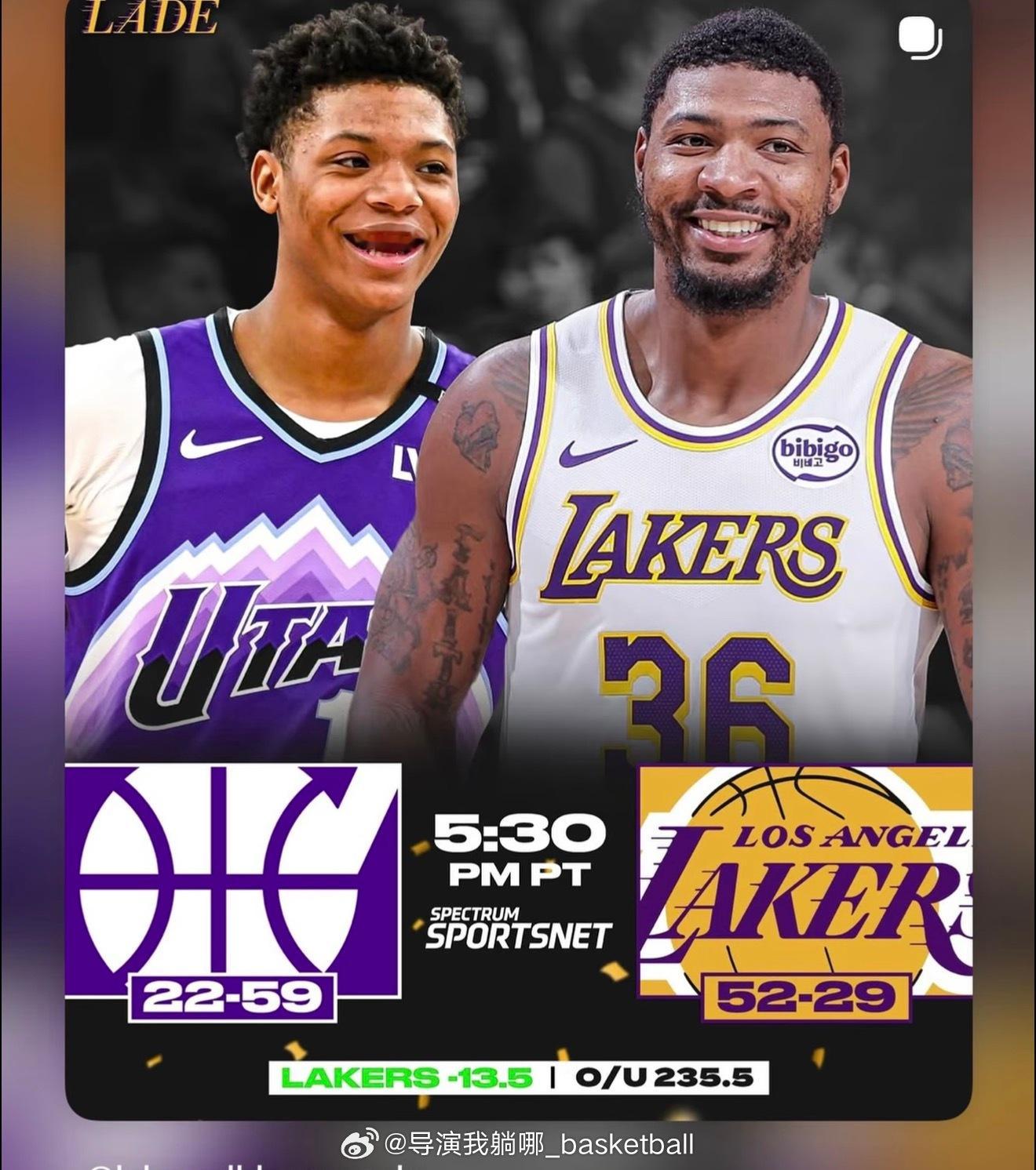 早上这比赛会很有意思，这是谁也不敢赢的比赛，湖人赢了可能要去西部第三打森林狼，而