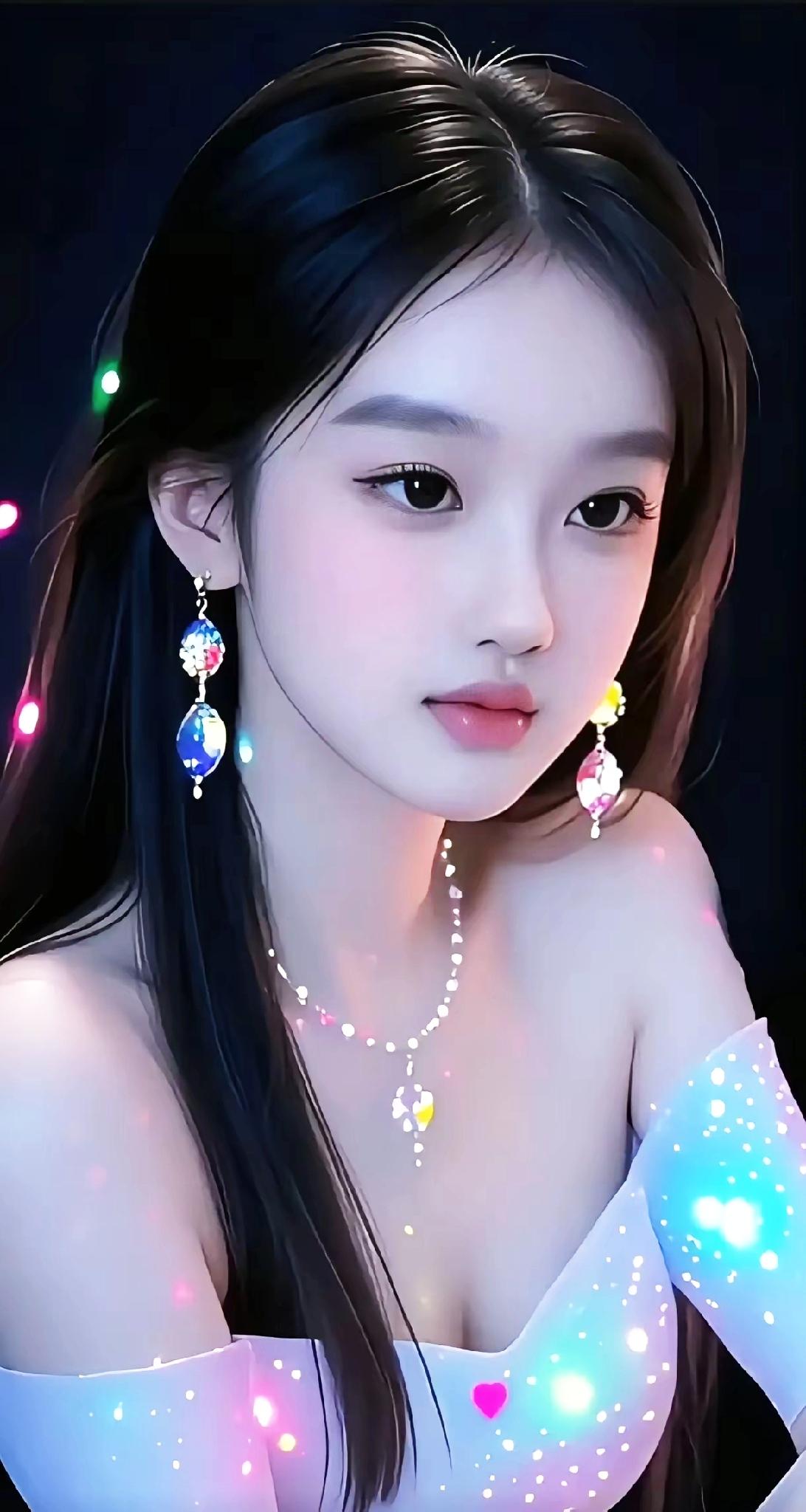 梦幻少女风，闪耀的耳环和项链，甜美可爱！💖✨