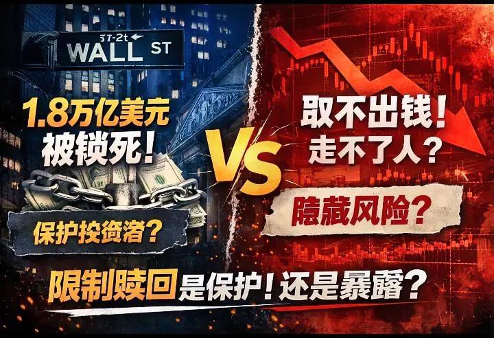 1.8万亿被锁死！限制赎回，是保护你还是在捂雷？华尔街巨头突然锁钱、限制赎