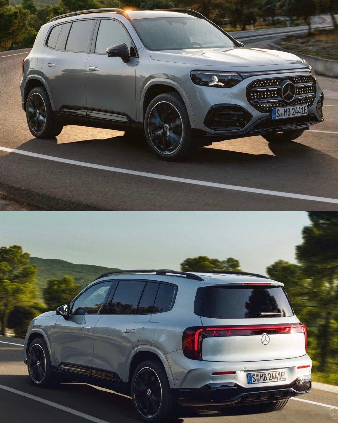 全新奔驰GLB已官宣亮相，外观延续品牌家族化设计，纯电版格栅带94颗可动态点亮的