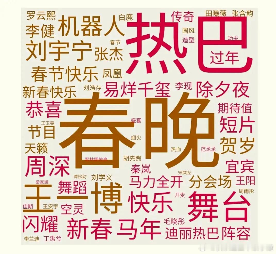 春晚词云好大一个热巴