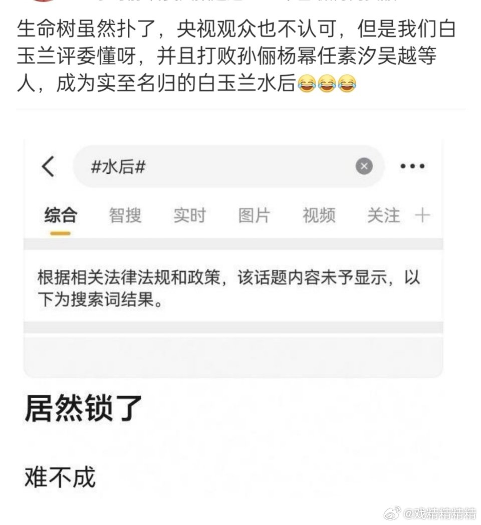水后的词条都锁了，你说白玉兰的含金量是什么