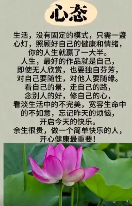 心态决定命运，乐观的心态可以改变你的人生。只有拥有阳光心态的人，才能看到