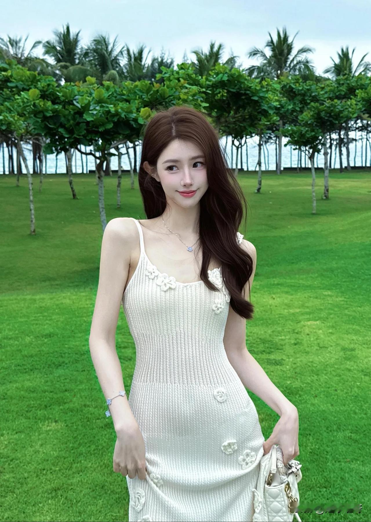 窈窕淑女的白色长裙👗温婉娴淑淑女风萌萌小淑女窕窕淑女
