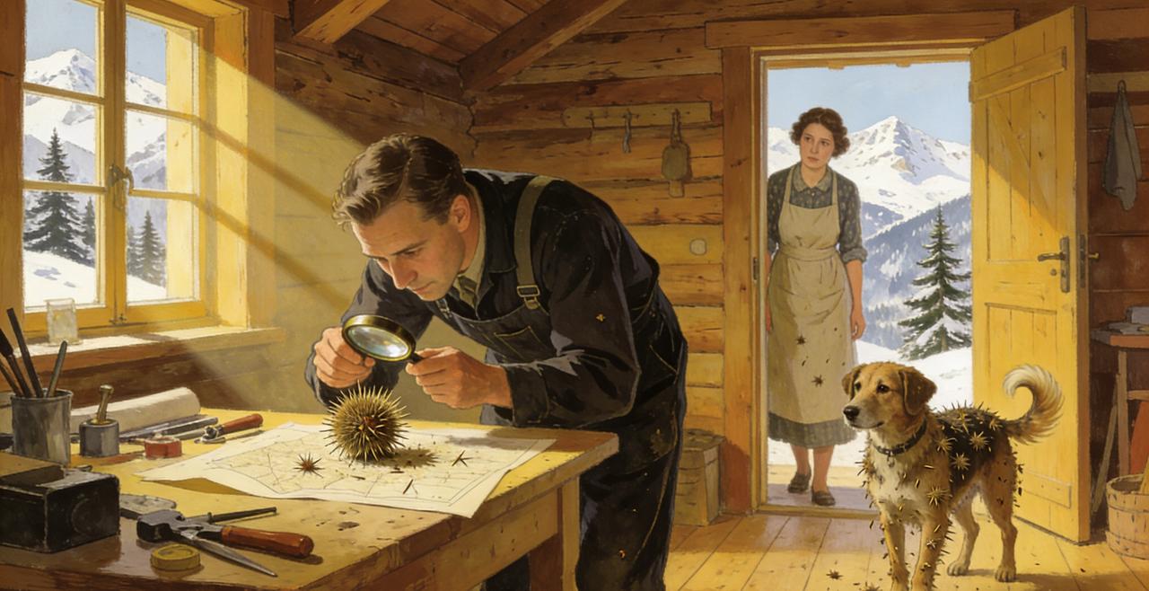 1943年，瑞士工程师乔治·德·梅斯特拉尔带着狗前往阿尔卑斯山狩猎。返程时，狗