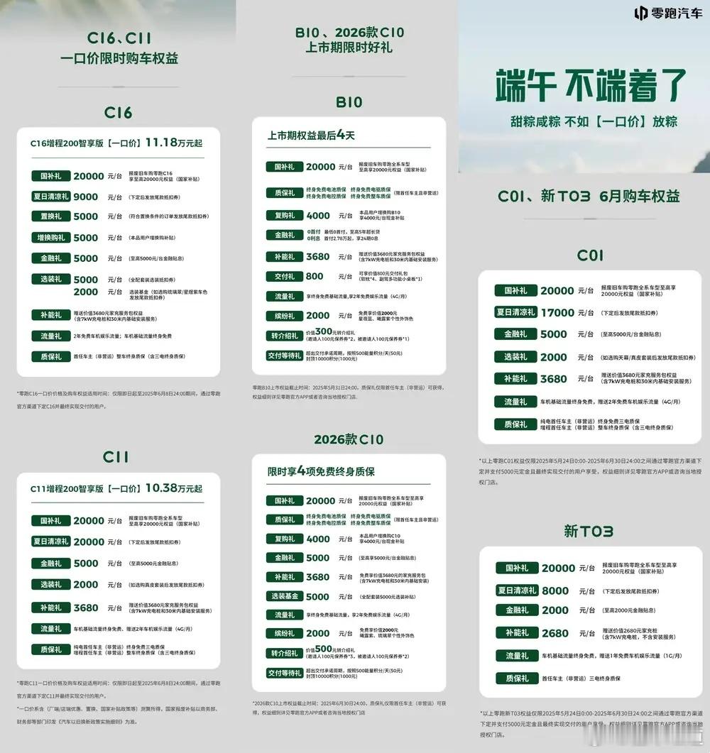 懂车之道讯5月29日，我们从零跑汽车官方了解到，其针对旗下多款车型推出一口价