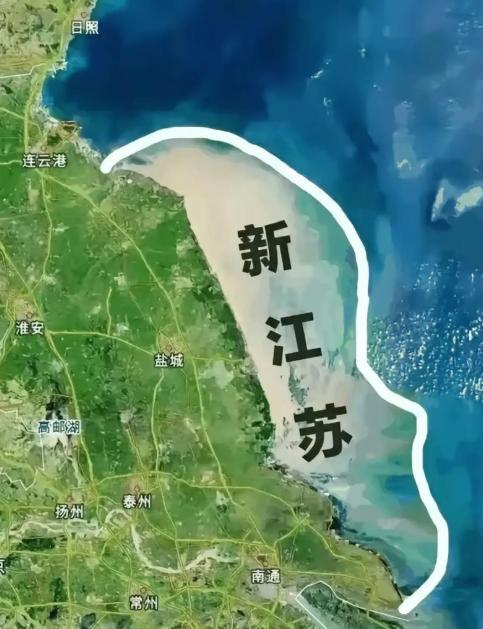 江苏省的面积扩大，一直相当迅速！山东省有黄河三角洲在扩大沿海区域，江苏省是整个东