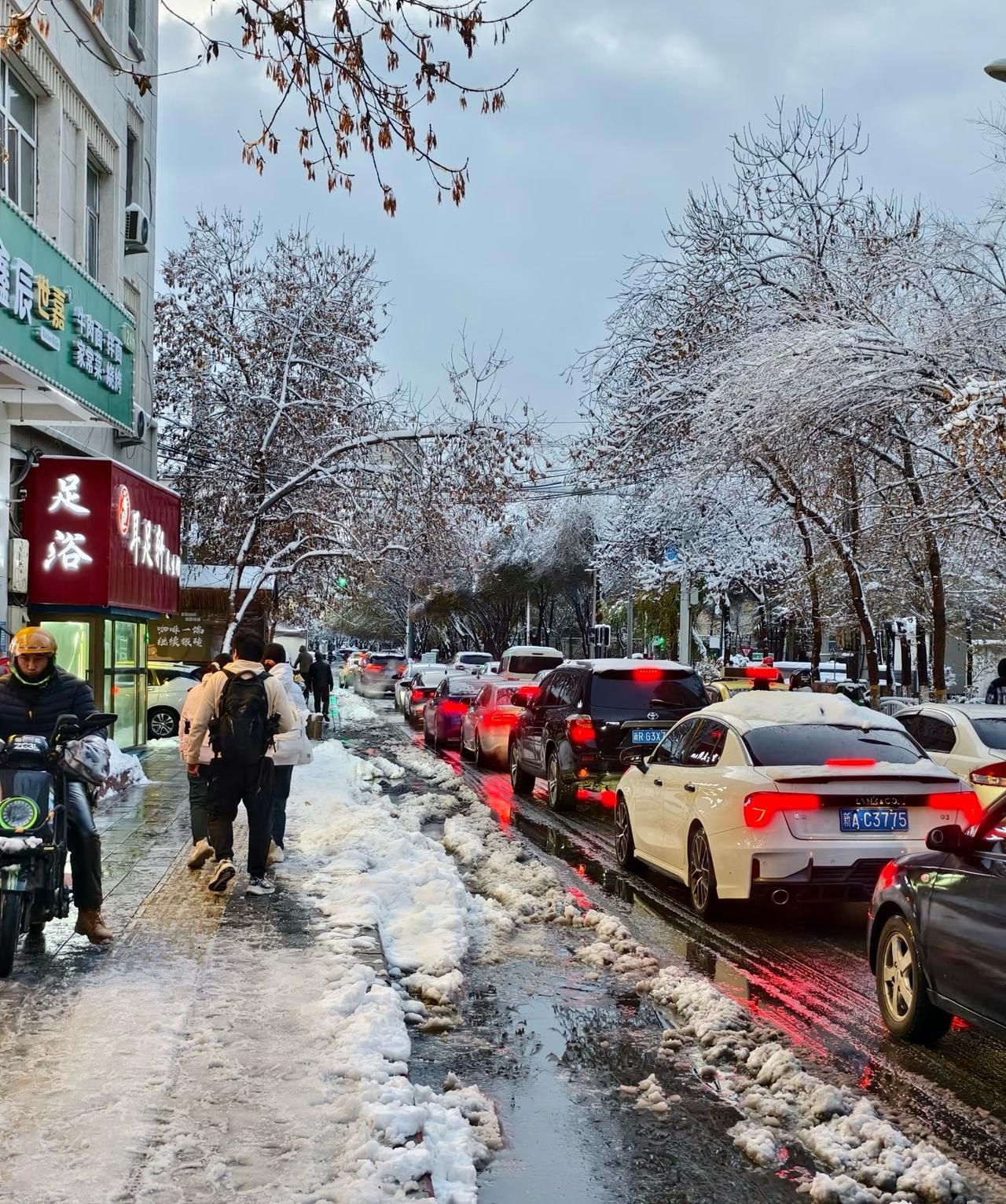一场暴雪过后的乌鲁木齐。入秋以来下得最大的一场雪，压垮了路上很多的树枝。