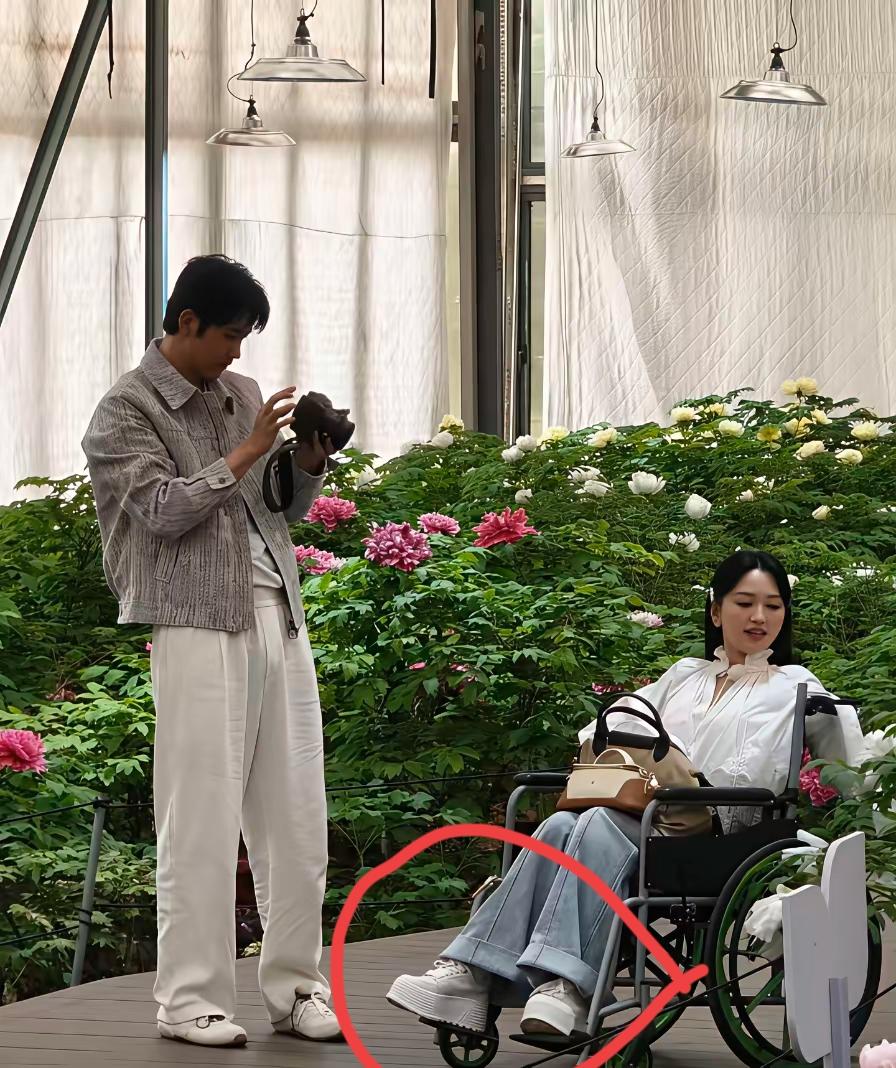 好奇怪哦，45岁金莎和老公孙丞潇，现身河南洛阳植物园游玩，胖了不少的金莎坐着轮