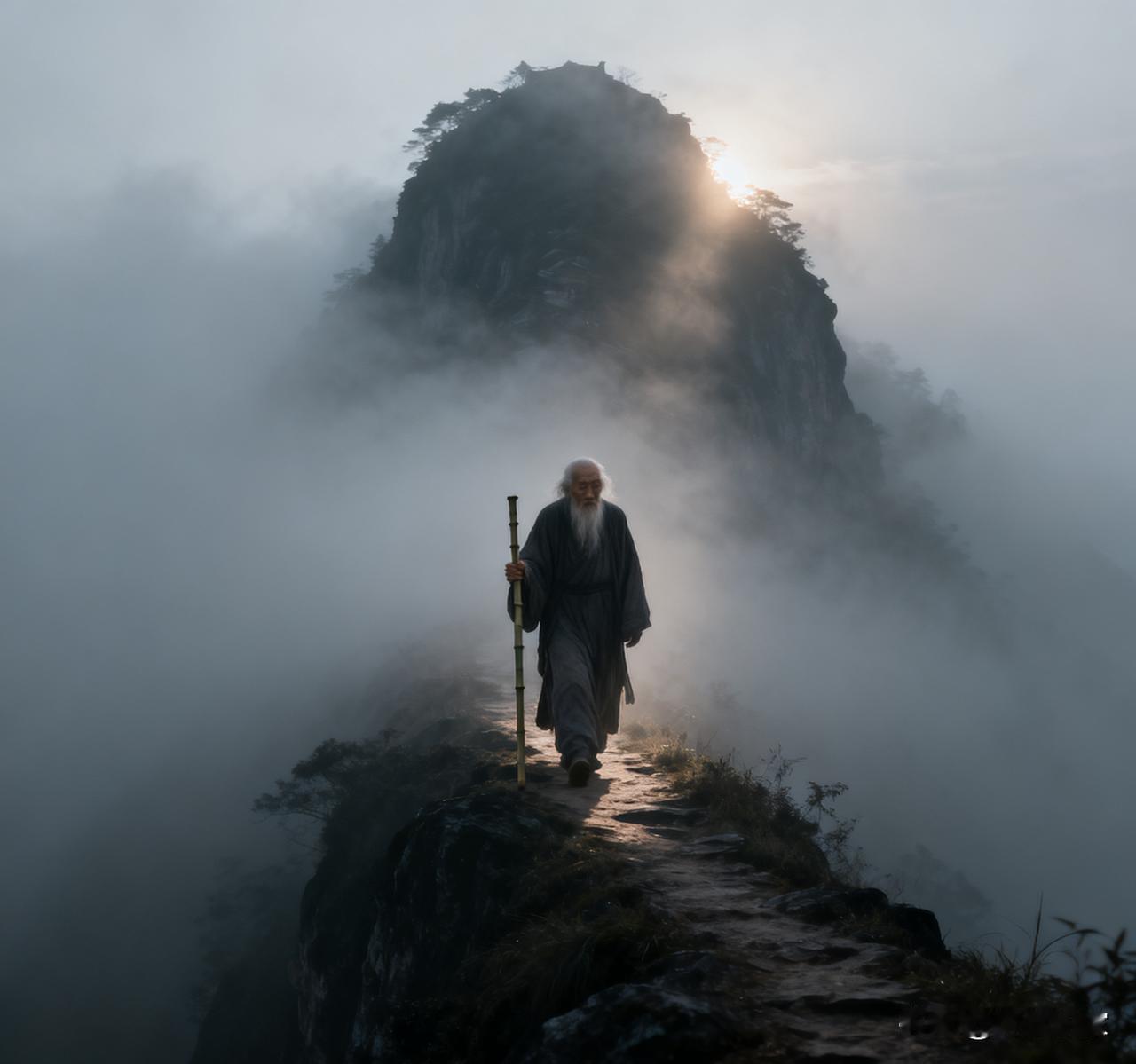 清朝光绪年间，虎牙山云雾缭绕的绝顶上，住着一位无人知晓来历的老人。他每年只下山两