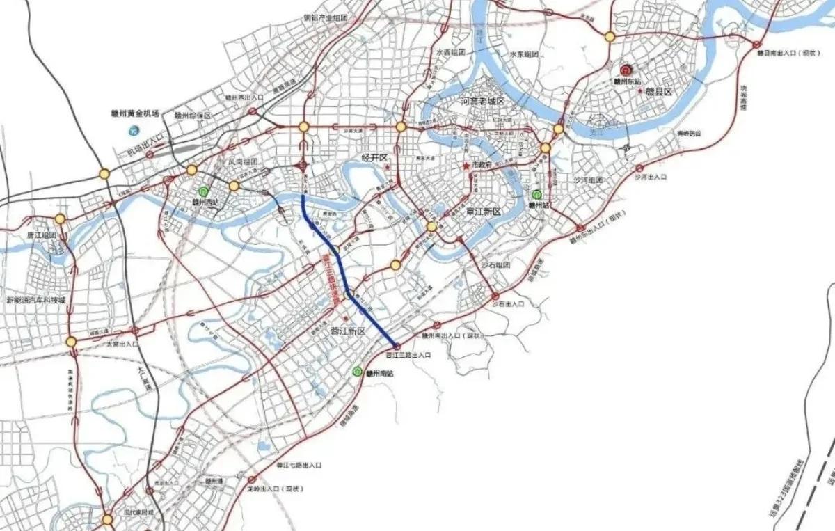 双向6车道、将与赣州北站同时建成！赣州快速路通车里程接近130公里！目前，在
