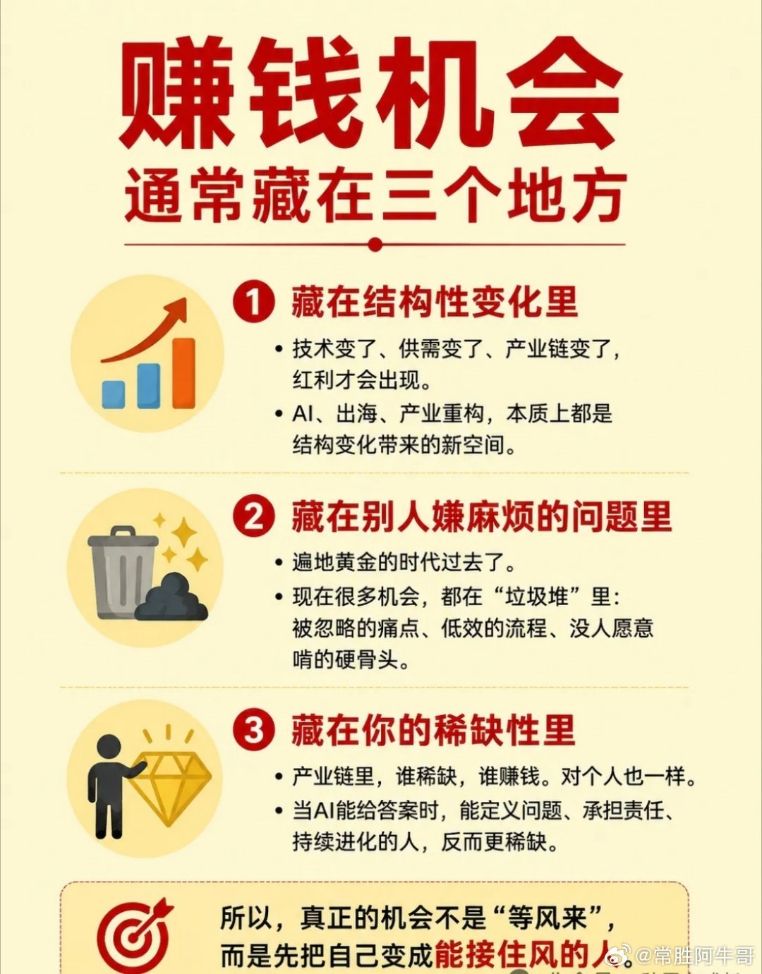 2026年：3个赚钱的机会很多人总问：赚钱的机会到底在哪？其实就藏在这三个地方—