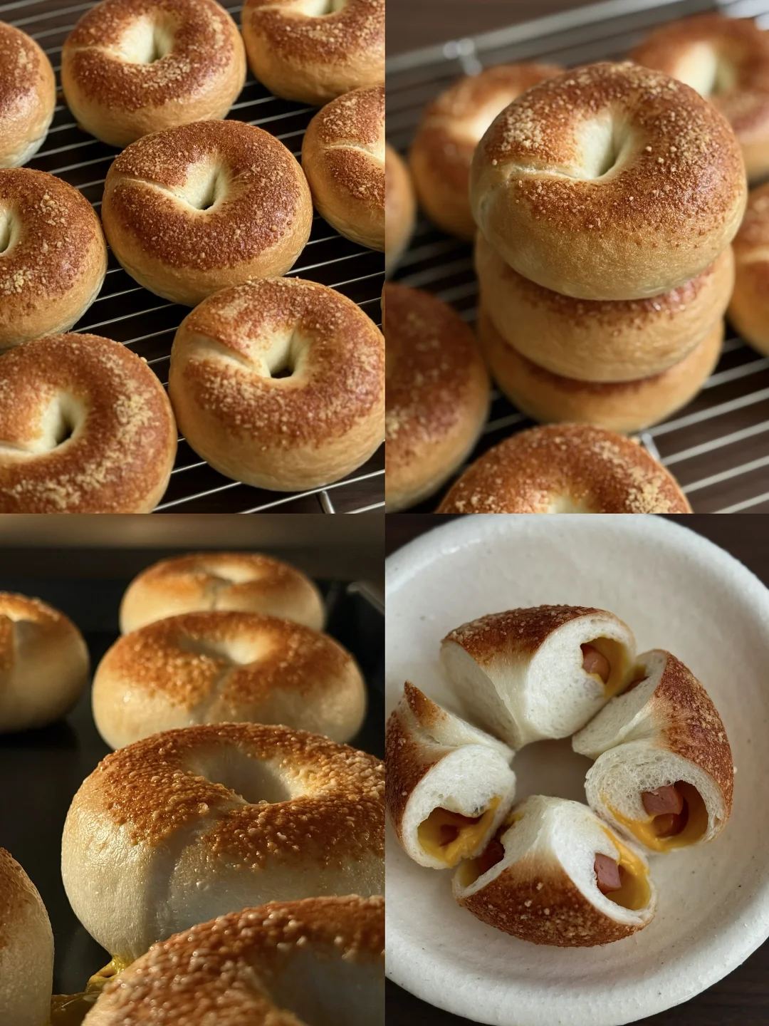 咸口面包天花板🥯双重芝士脆肠贝果