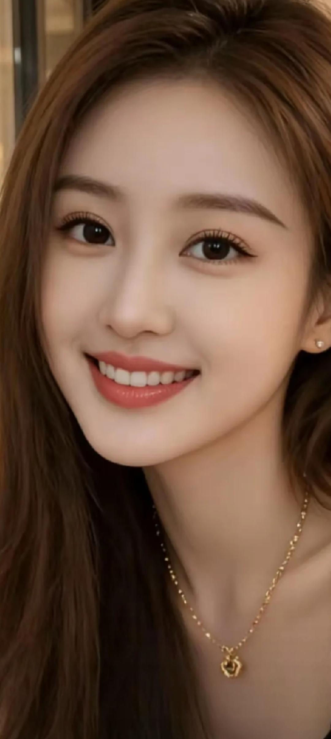 甜美笑容，金链点缀，温柔可人！😊✨