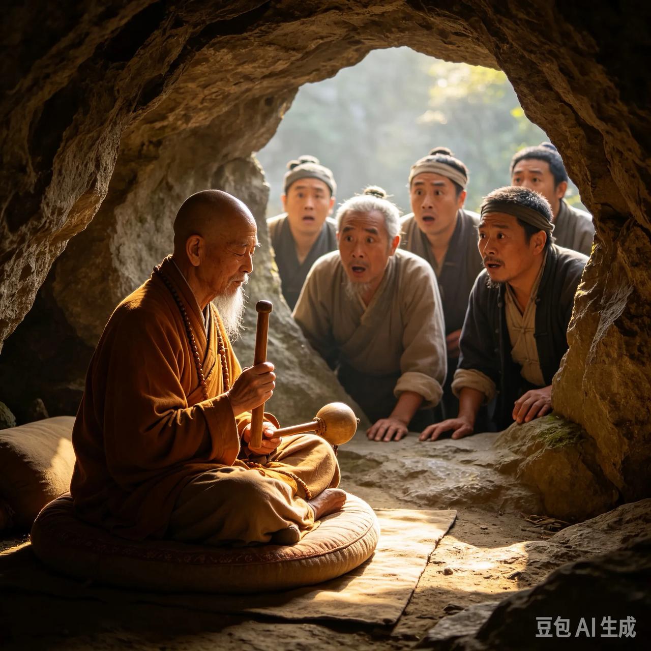 清朝时，桐城的朱书楼说：他父亲从前住在巢县。有一天佃户说山上传来敲木鱼的声音，却