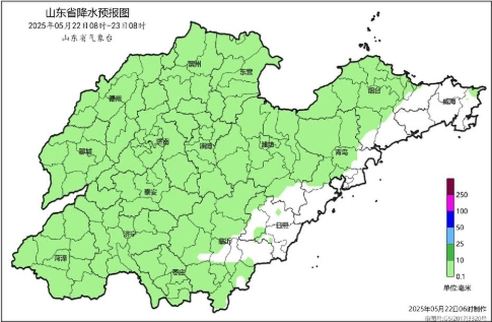 山东未来三天以北风为主, 今天白天至明晨有雷雨或阵雨