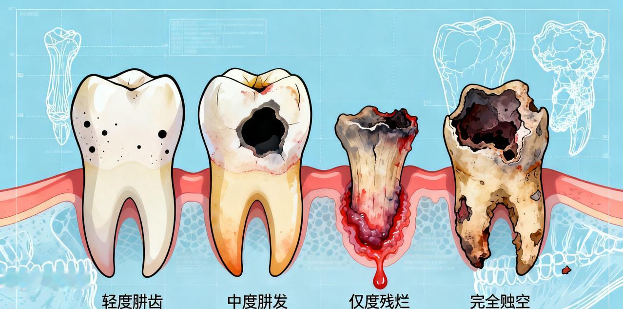 烂牙的原因：直接相关的有：饮食：高糖食物会为口腔细菌提供“原料”，细菌代谢