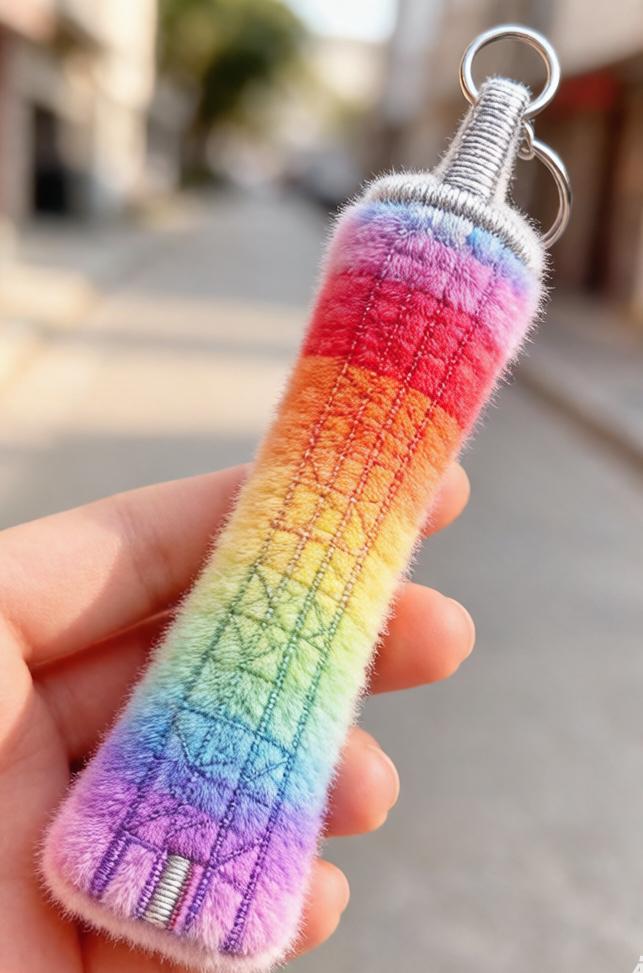 这是我为广州小蛮腰设计的手办，如何？毛茸茸的，有个挂钩，可以当手机链、钥匙链