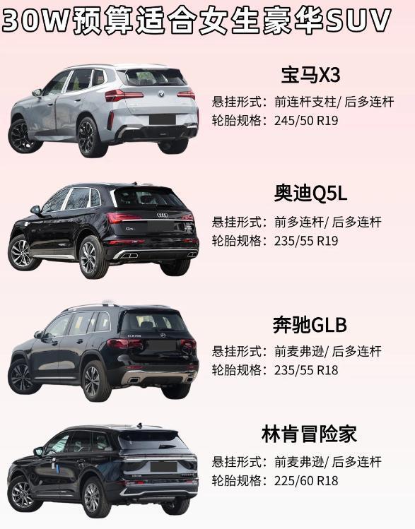 豪华品牌丨30W预算适合女生豪华SUV宝子们集合！30W预算想入手一台豪华SU