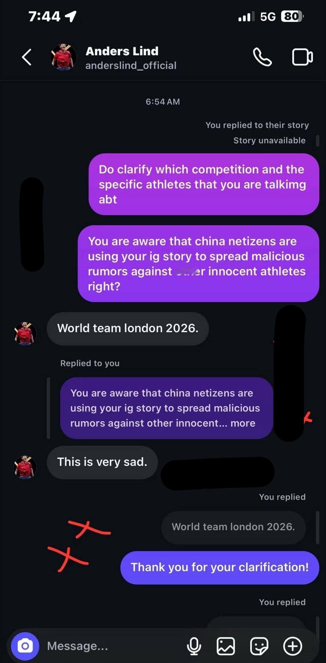 Q：请说明你指的是哪项比赛、具体是哪位运动员。你知道现在有ZG网友在利用你的I