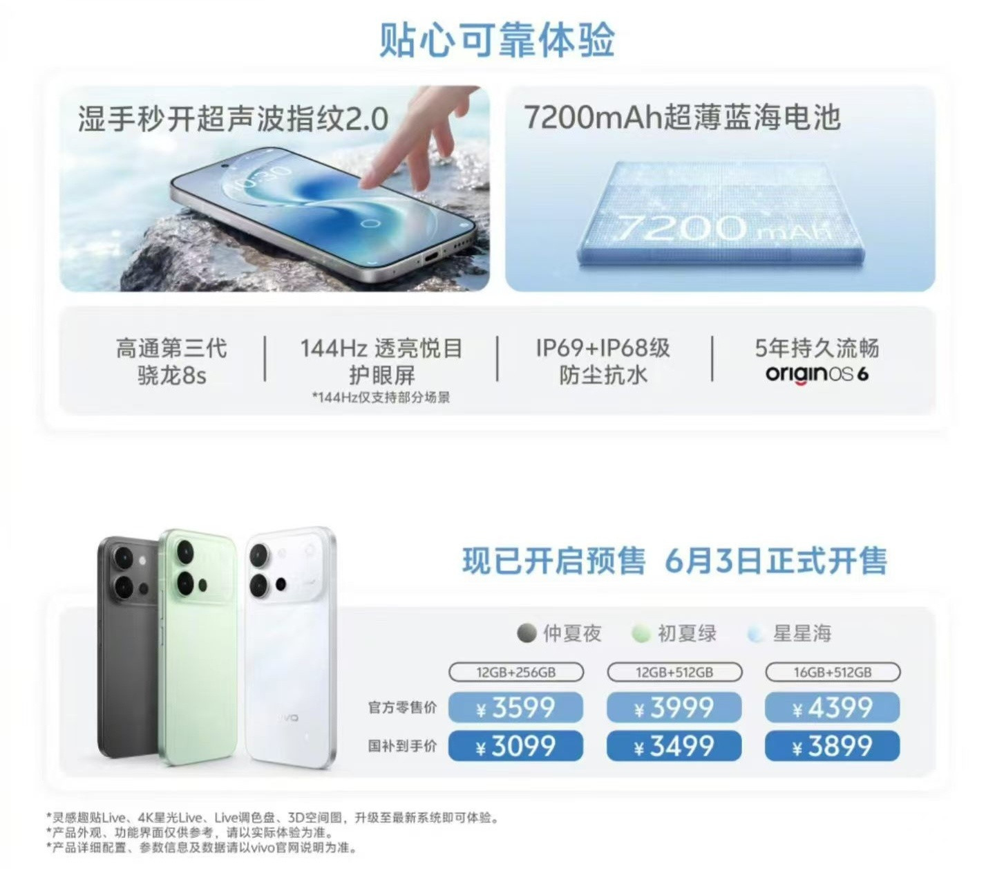 今晚发布的vivoS60，高通第三代骁龙8s处理器、7200毫安电池、超声波指