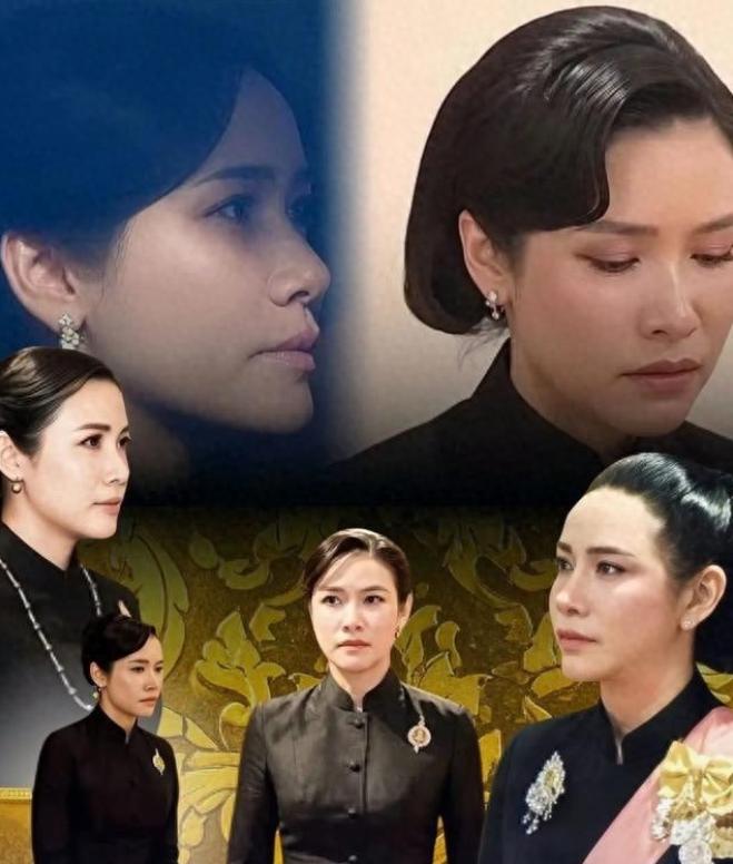 诗妮娜贵妃在帕公主葬礼上，虽说没有贴心陪伴泰王，但从发型上可以看出泰王对她的偏爱