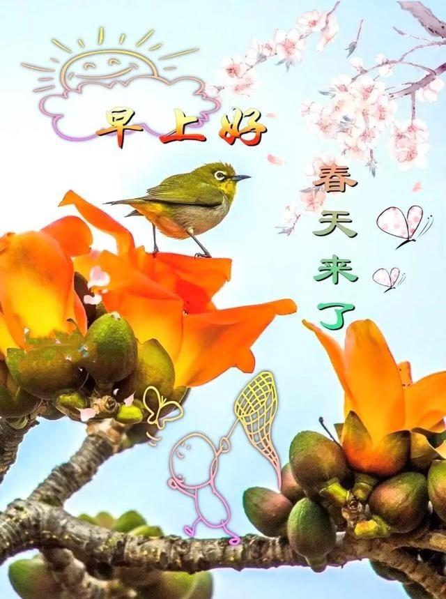 长空云绚，遍野芳风软。幸得良朋常相伴，岁岁身康体健。烟霞漫染遥天，清芬