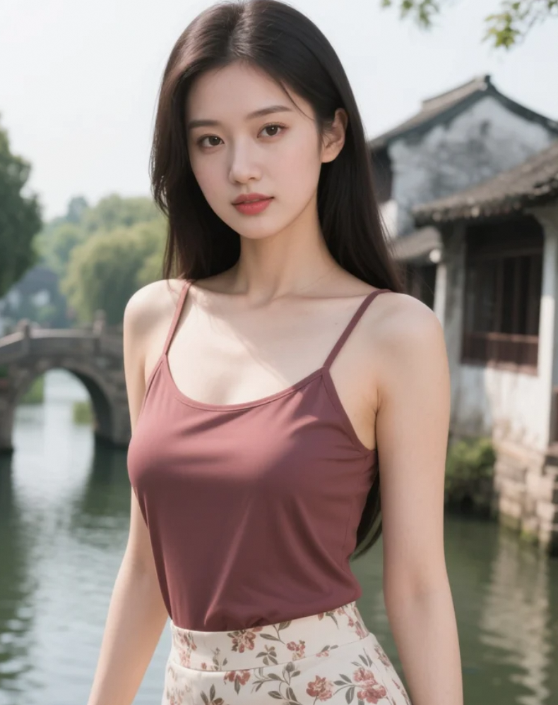 发梢轻扬沾染淡淡花香，步步生莲摇曳生姿。