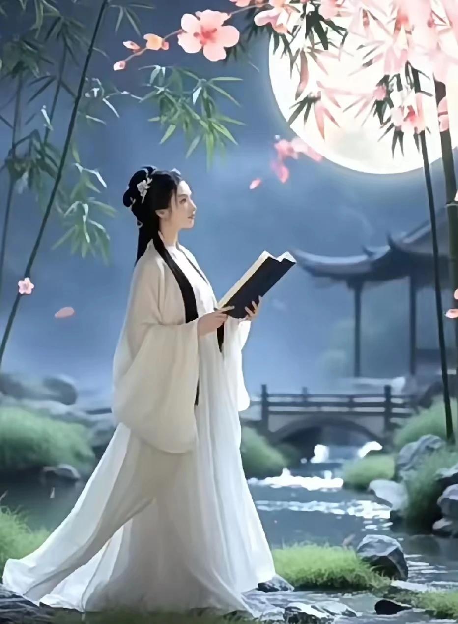 上联：静立庭前独望月下联：独依轩窗共此时