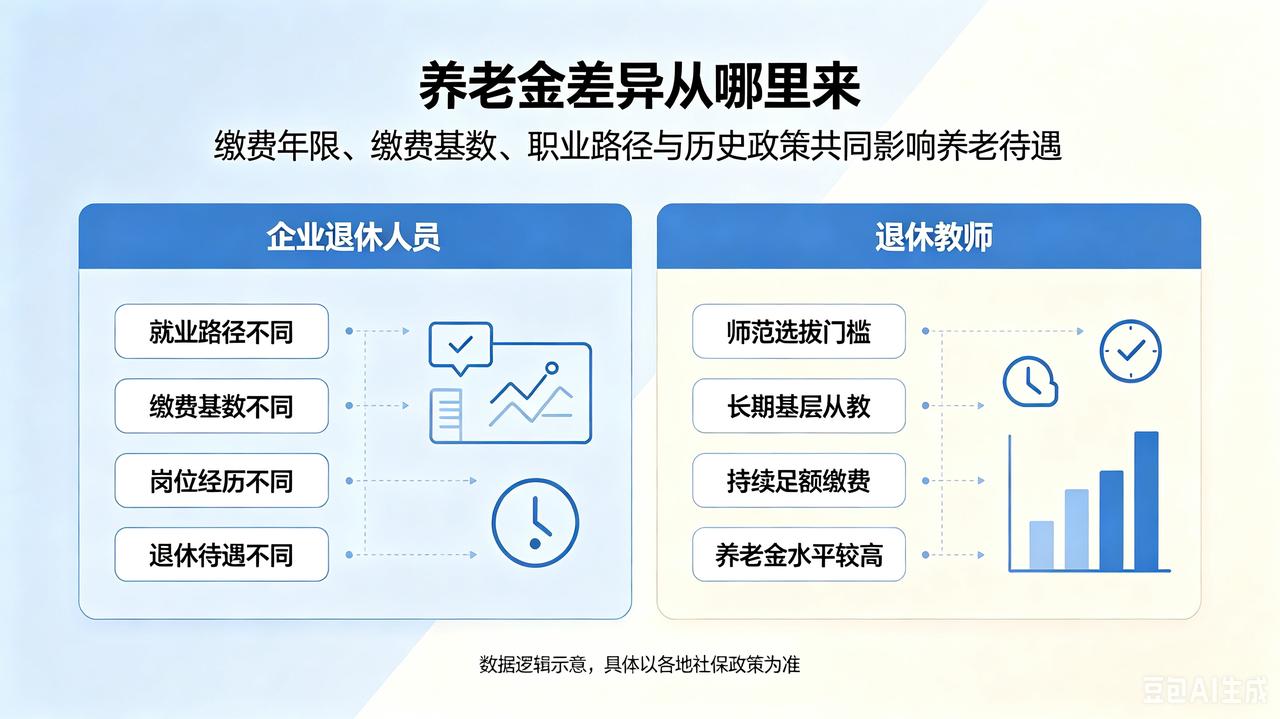 教师、企业退休养老金差距引发热议近期退休教师养老金高于同龄企业退休人员