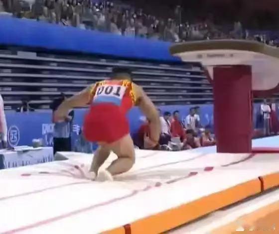 来复习一下洛杉矶奥运会周期男子竞技体操G组高难度新动作——肖弱疼下跪。该动作