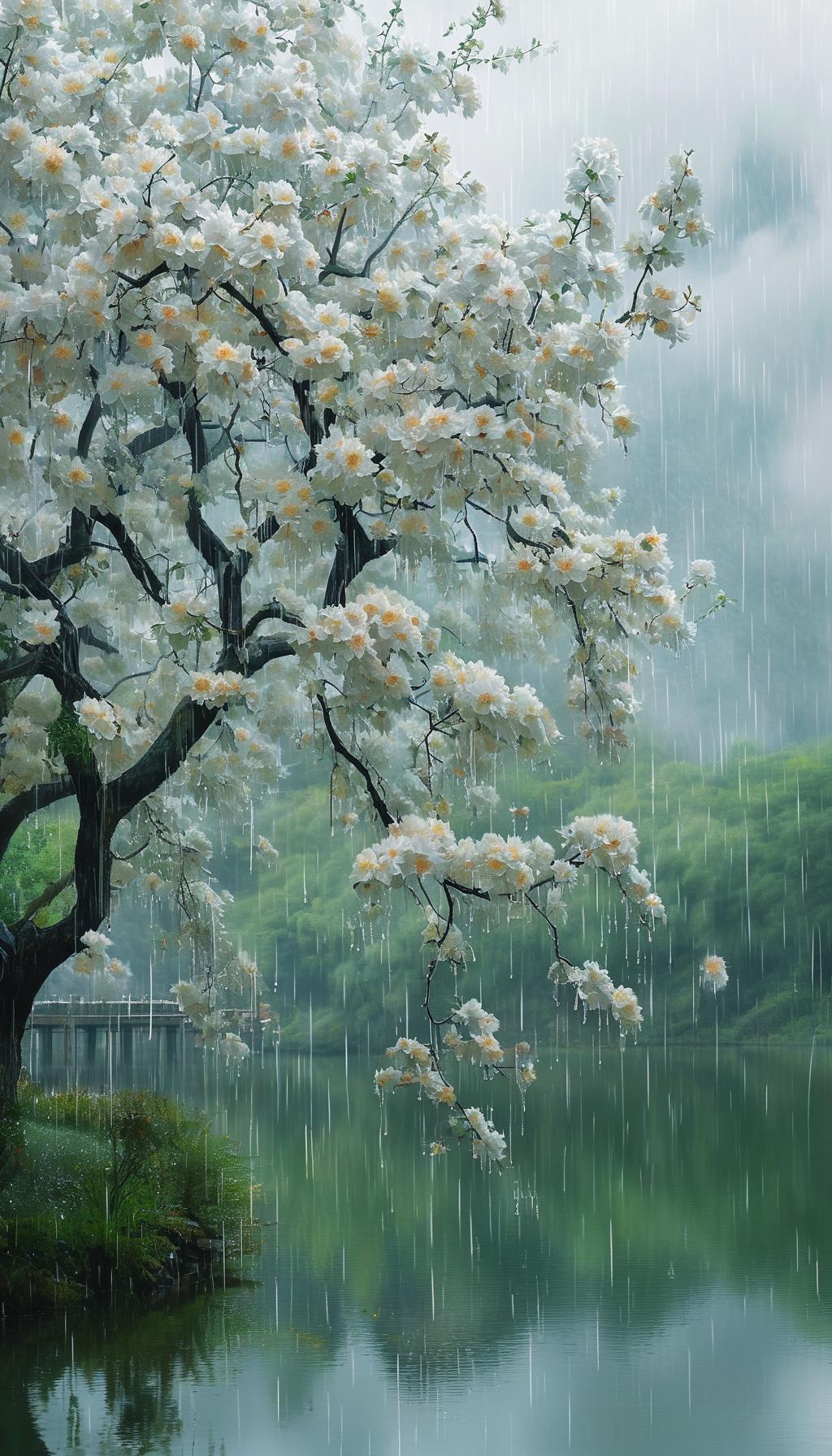 上联：梨花愁细雨下联：柳絮醉清风