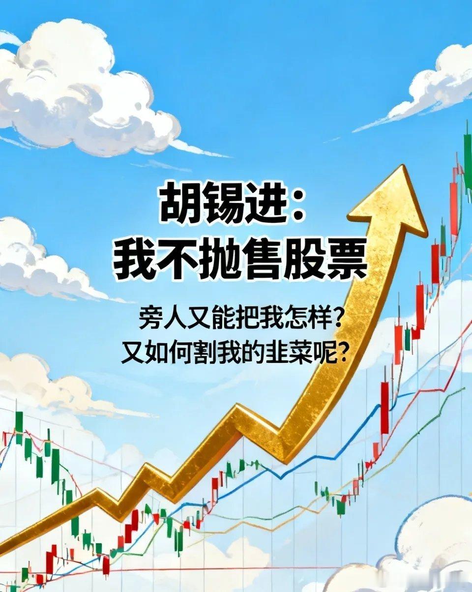 胡锡进，我不抛售股票，旁人又能把我怎样？又如何割我的韭菜呢？当年他在三千多点时
