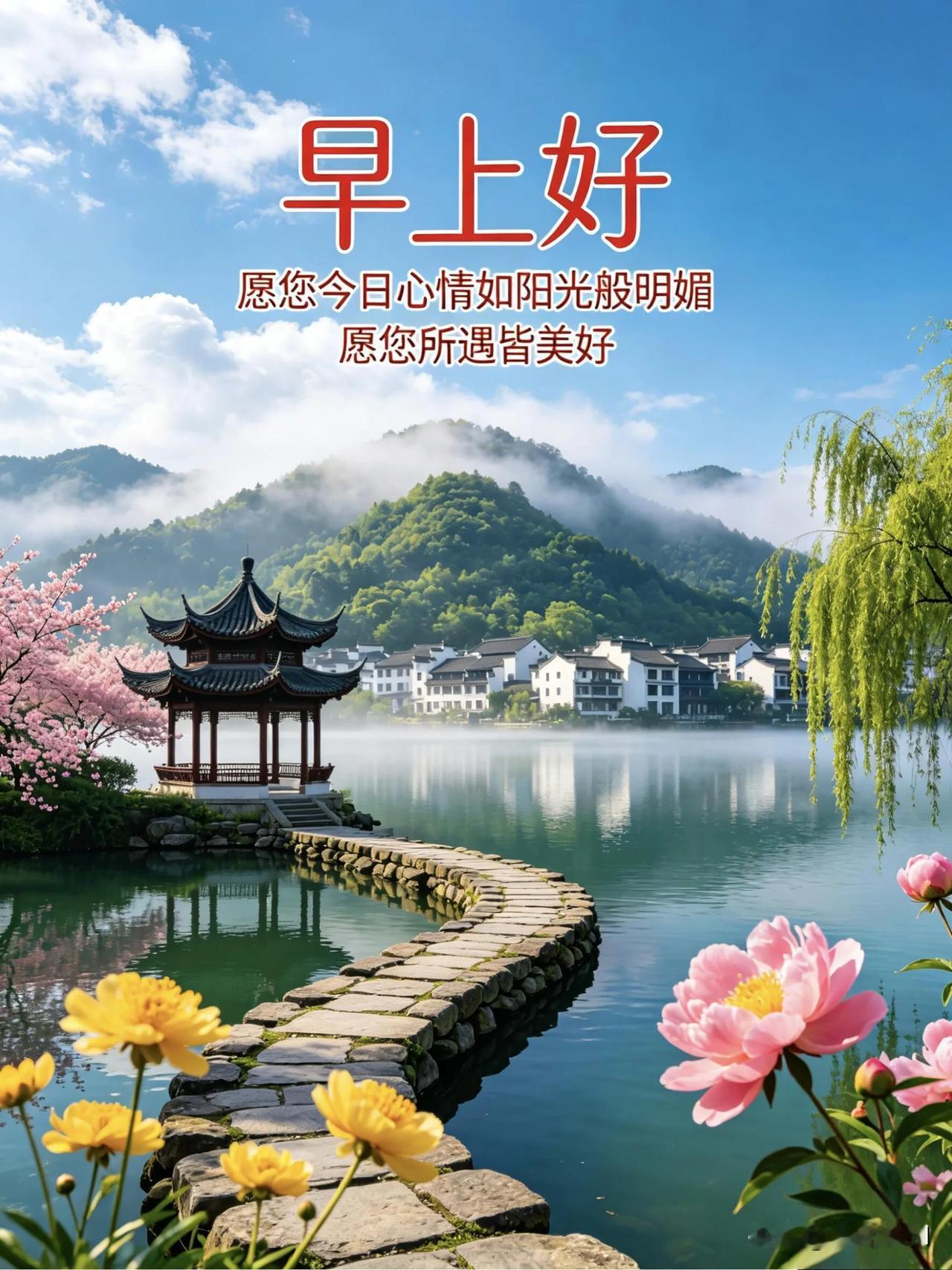 不必匆忙，好好吃顿早餐，认真拥抱今天，早安。