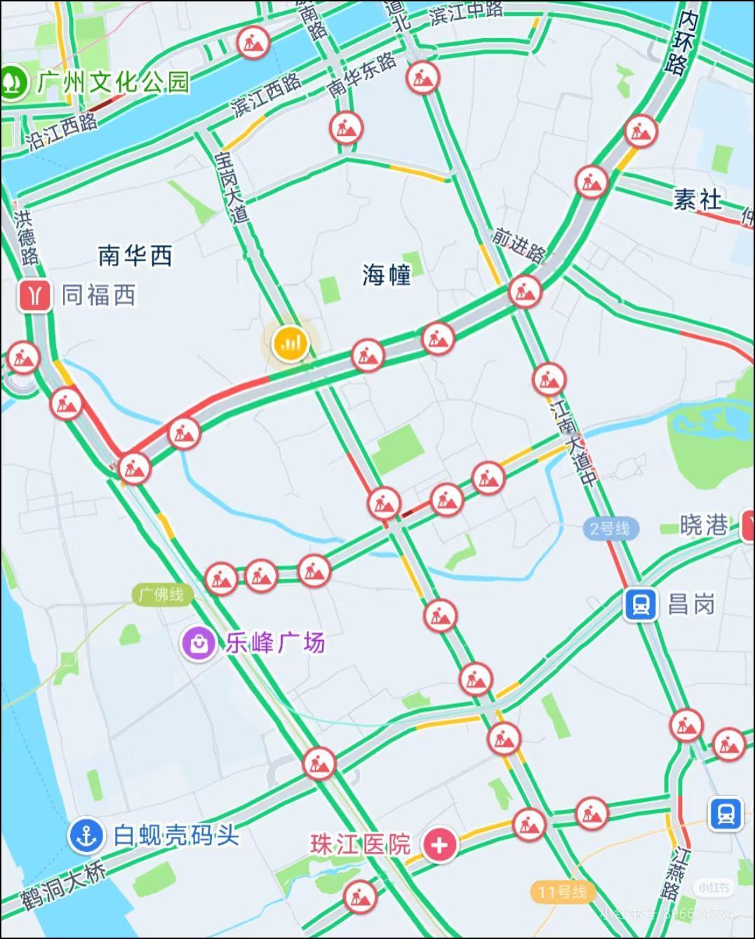 整个广州市堵成了一锅粥啊，活力大湾区，挖烂新广州[捂脸哭]