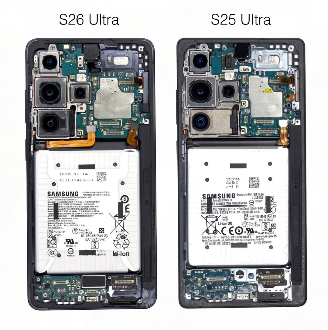 三星S25Ultra对比S26Ultra，最大的区别就在于5倍摄像头采用了新