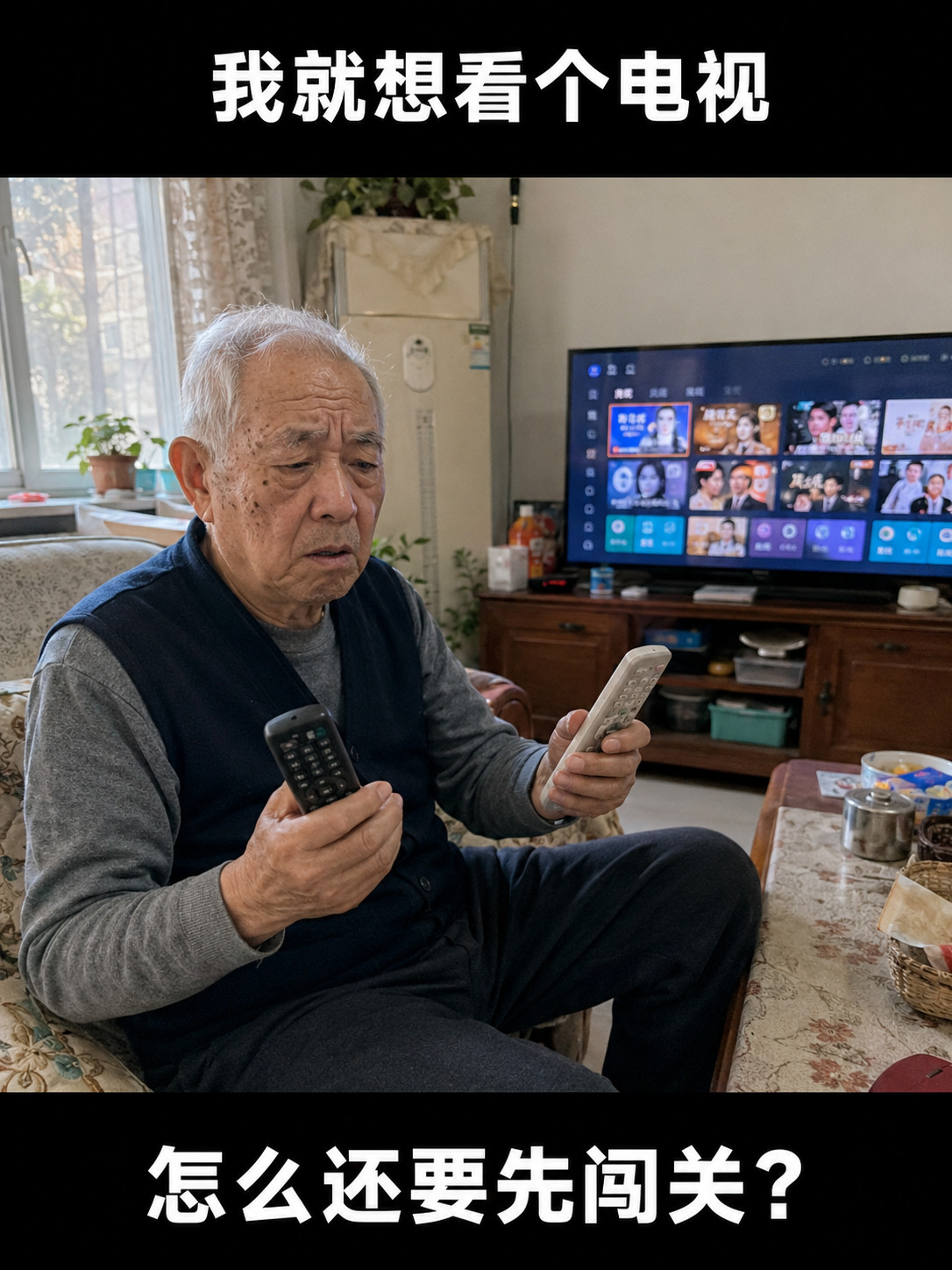 为什么老人越来越不会用电视了不是老人越来越不会用电视了，是电视越来越不像电视。