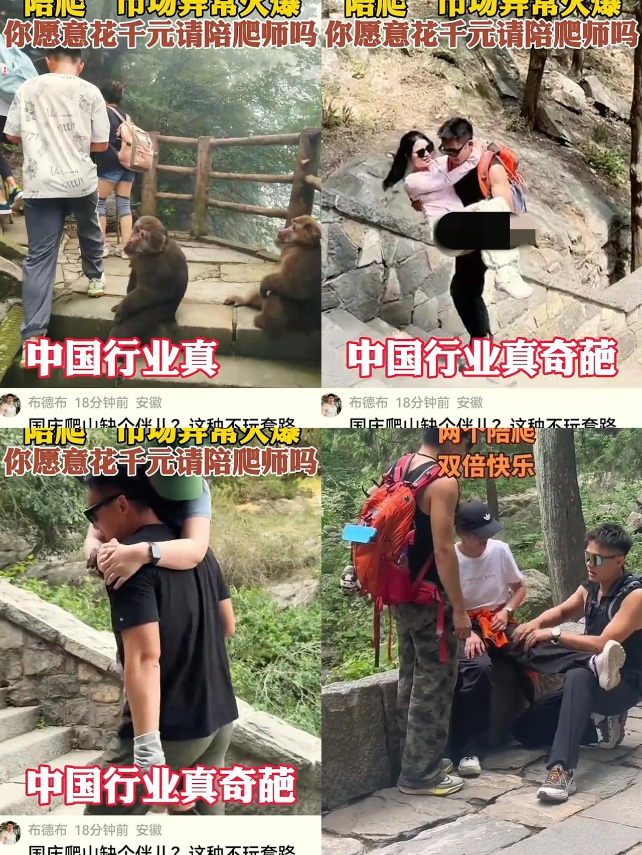 国庆泰山陪爬又火了！陪爬师单次可挣1000元钱，大学生更是做到了月入过万，连