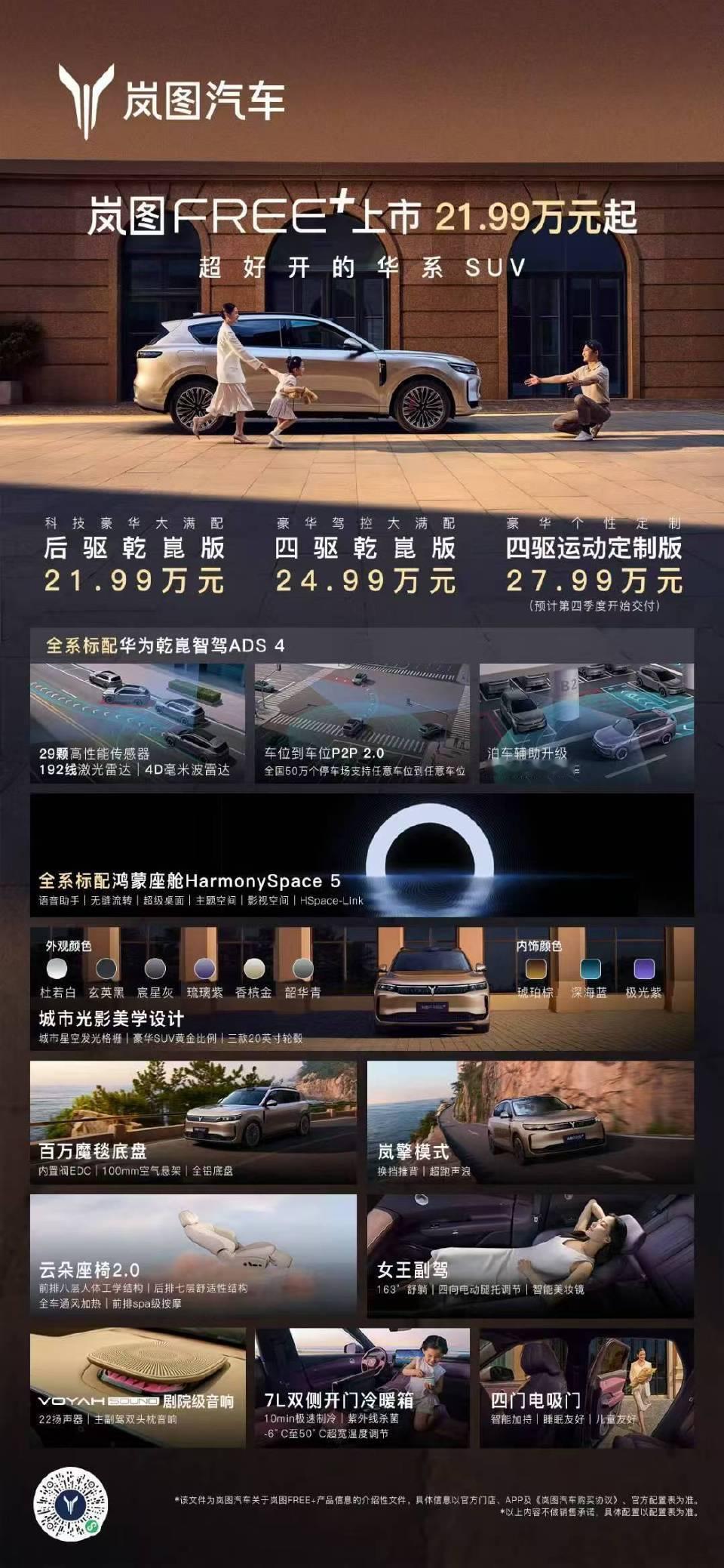 岚图free+上市15分种大定11583台，这个成绩不错的，说明价格和配置都获
