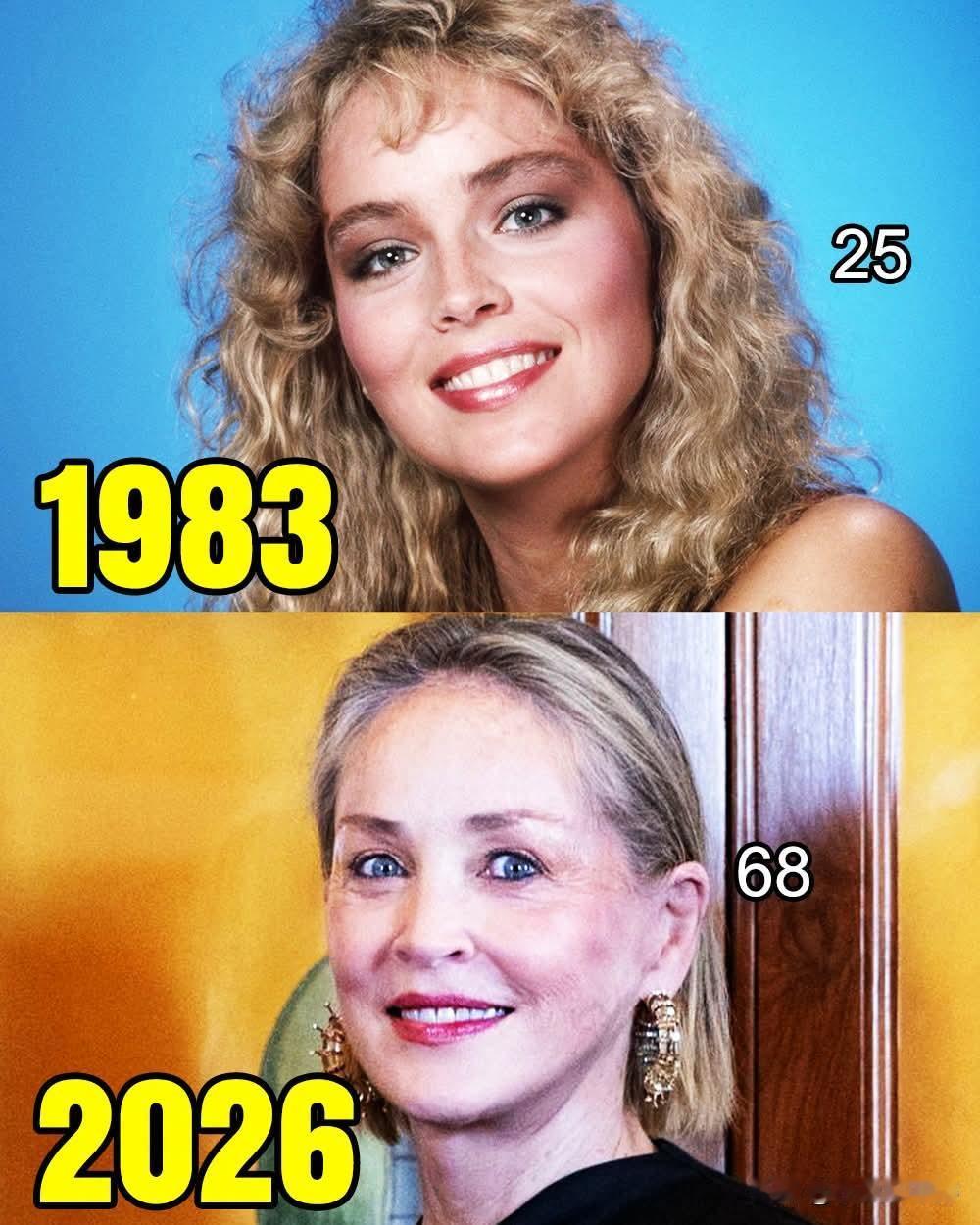 莎朗·斯通——1983年对比2026年🌟从20世纪70年代末、80
