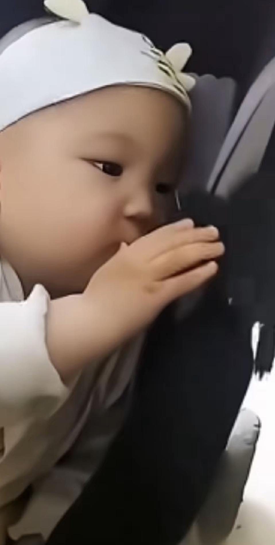 前几天有个男的抱着自家孩子去墓地给去世七天的妻子上坟。回来路上一只鸟落在孩子跟前