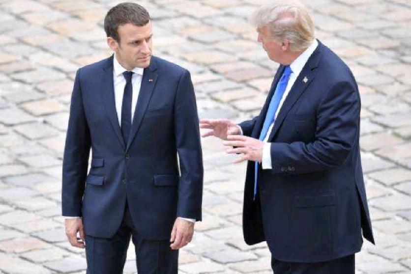 法国的回应来了，这次马克龙决定硬杠特朗普，美法友谊的小船说翻就翻！特朗普周一