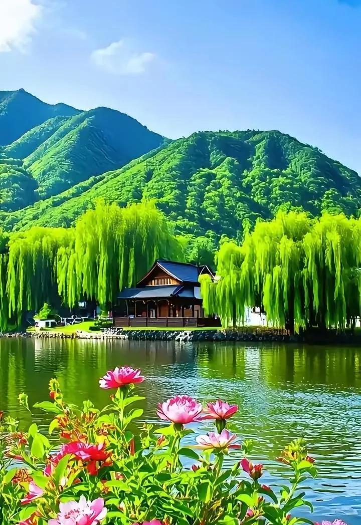 上联：相思河畔风撩柳下联：？