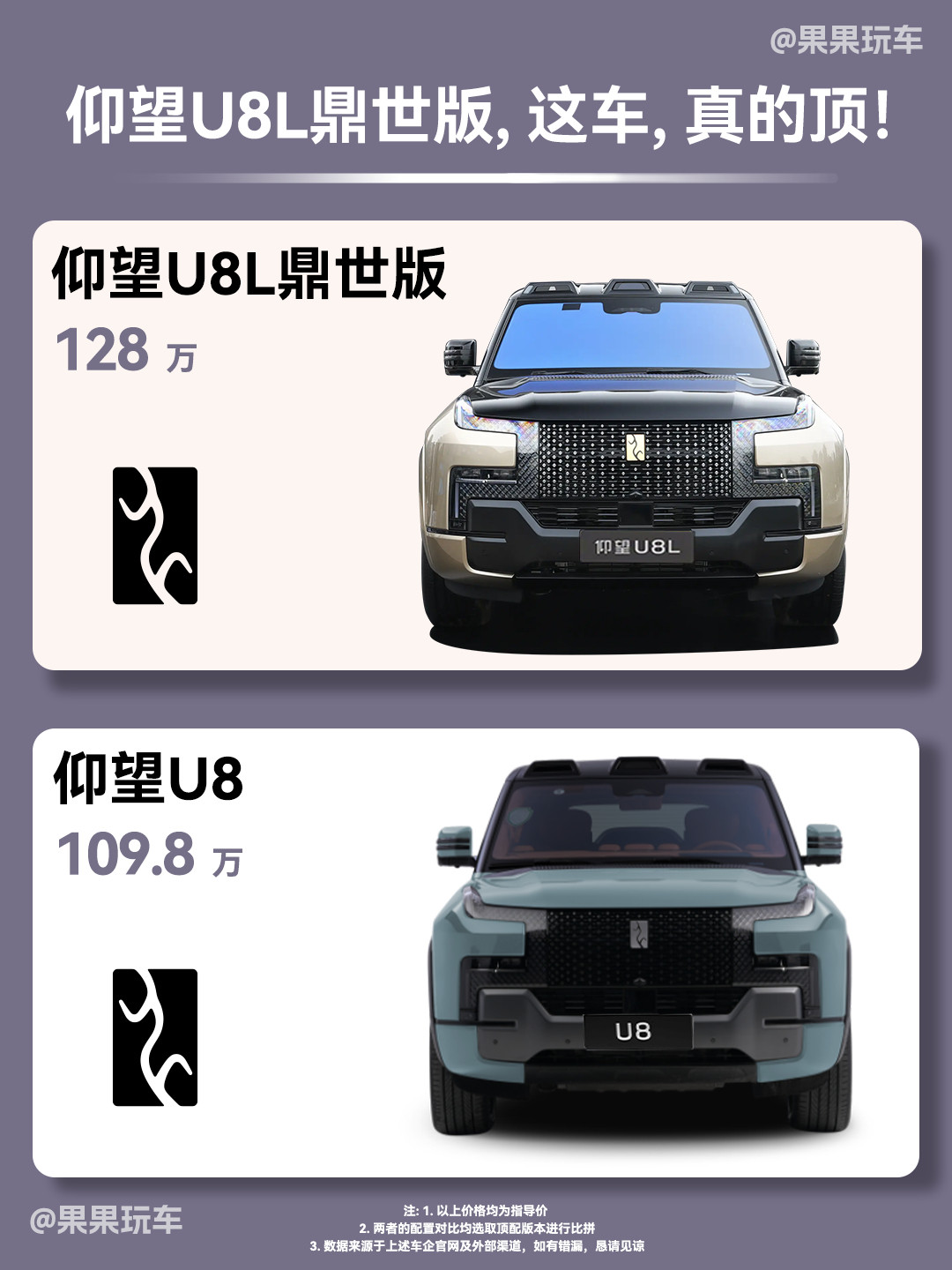 纵情山水你就选U8，商务精英必选U8L！又是经典的同门较量环节，这一次是仰望U8