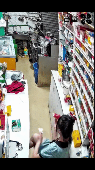 小猫突然从外面叼回来一只老鼠？这可把女孩吓了一跳。不过她并没有惊慌失措？反