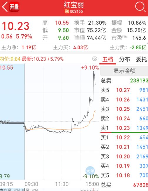 $红宝丽sz002165$老一批的止跌反抽，先拿明天修复的先手。。​​​