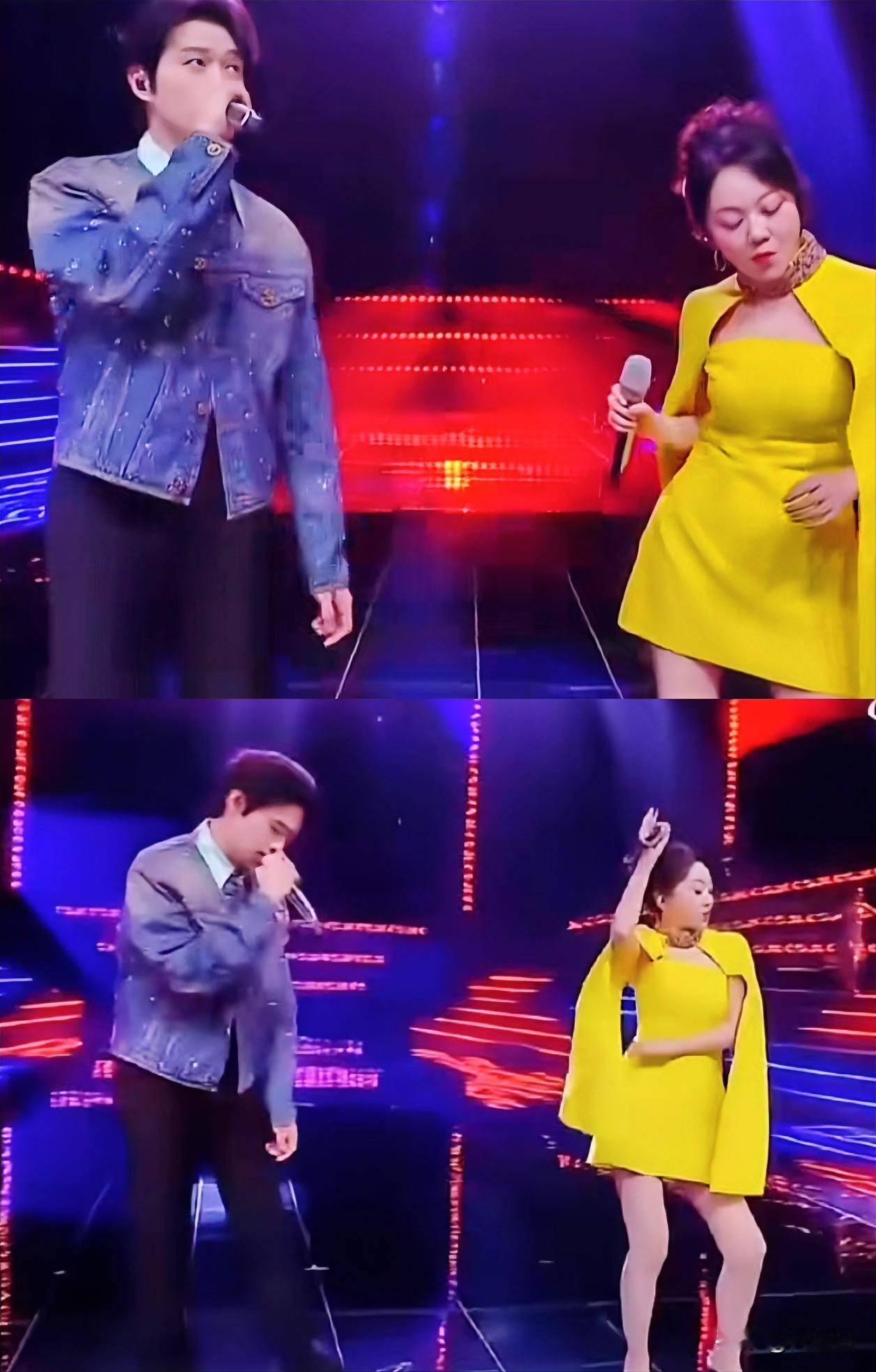 闫妮这次真的黄到家了！逼得大小伙子不是看天就是看地！大湾区演唱会上，这个人可